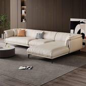 意发式 极简皮无艺沙客厅大小户型直沙排猫皮抓羽绒发