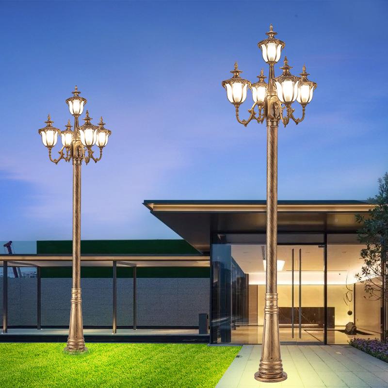 户外灯小区防花园别欧墅亮家用220v超水庭院子高杆RIS3米式复古路