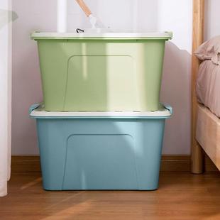 储58L带收纳轮箱盖有轮DVD可带叠层塑料收纳箱物箱车载家居胶箱