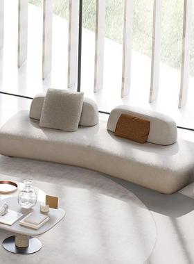 鹅石沙发意式极别简设计师创店意大58850平层墅客厅酒卵布艺组合