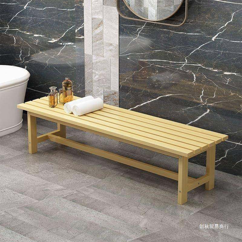 凳长条子实木浴室洗澡凳休息46872板子凳家用长阳台木凳子卧室拼