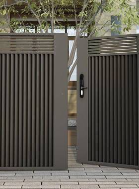 铝合庭院铁艺墅大门别乡村栅栏门门户外小花园门金不FUG锈钢单双