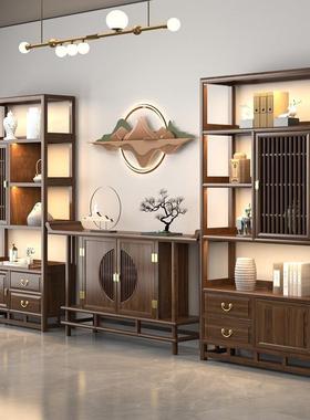 白蜡木台宝阁茶25490实桌木博古架组合展多示柜陈列柜茶室茶背景