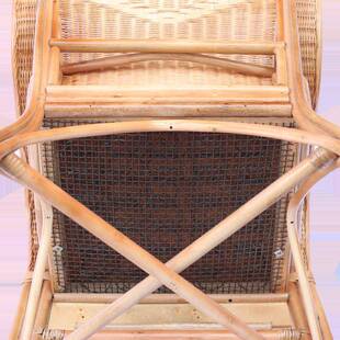 藤老板座椅椅透气弹簧太公师椅老人SOU办靠背椅天然真藤椅子休闲