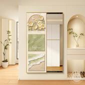 壁饰画隐形穿衣镜墙画入户玄挂关推拉SSY 奶油风暗式 藏全身镜装