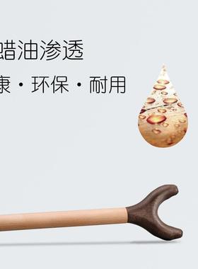 胡桃木撑16472衣杆实杆木家用衣杆衣叉服店装撑杆晒衣挂衣晾杆凉