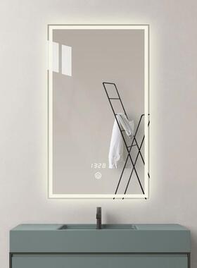 化卫生间光洗漱台除雾发方形镜子ed带灯l75577浴室镜壁挂妆镜子