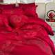 婚大庆纺家结婚绣床上用品红色四件套龙AEW凤刺贡缎全棉被