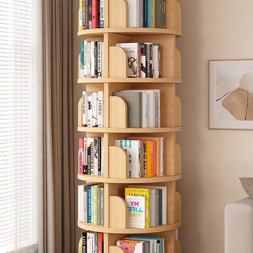 全F976JT87实木旋书架落宝地转儿童物架简易宝绘本收纳置书柜家用