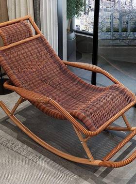 躺OOL椅成人藤客编摇椅椅午休厅阳台摇家用休闲可睡觉老人专用逍