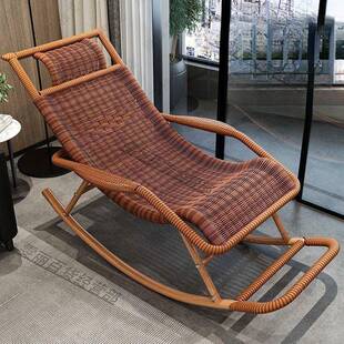 躺OOL椅成人藤客编摇椅椅午休厅阳台摇家用休闲可睡觉老人专用逍