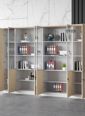 办公档文件室柜24078柜木质办公柜案资料带锁书架办公落地组合储