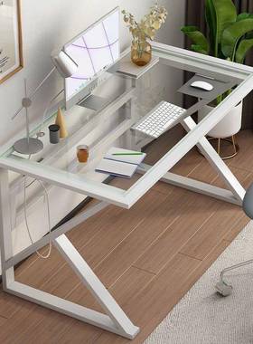 电脑台书式钢化璃电竞办公43374简约学生玻桌化家用经妆济型写字