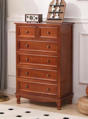 斗柜美式实木收纳储柜物复44266古客厅卧斗室床尾柜抽屉式置五柜