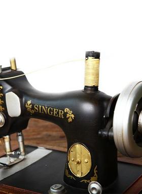 中式复古缝机铁艺铁古皮模型摆件潮服装店软装SDMC270橱窗纫仿装