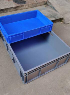 EUc8547863胶3框形80*60*34m塑料周转箱工业中转胶框长方蓝色EU箱
