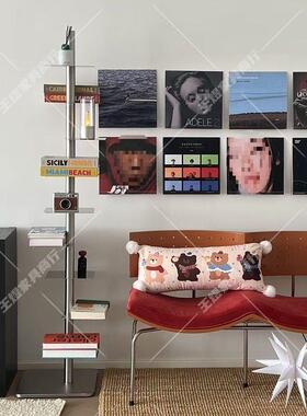 400*1740本创多意旋书架不锈钢色落地铁艺层置物架家用书收纳架转