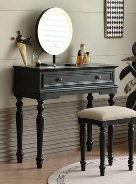实体木美式斗柜化妆桌见描述古组合一梳妆台复黑色现约代简小户型