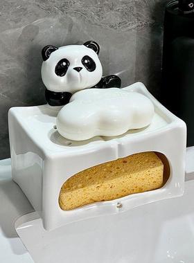 E6皂J熊猫室肥盒家用水高挡陶瓷浴香沥皂92954盒置物