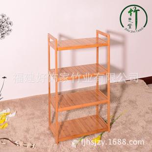 竹芝堂供应竹制收纳架置物架楠竹4层厨房架 52长