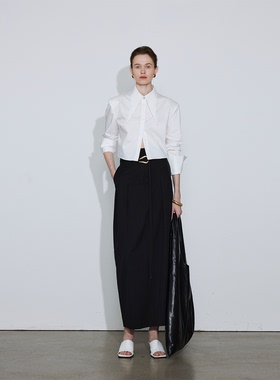 APARALLEL尖领收腰短款衬衫