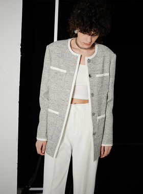 APARALLEL异型扣拼皮中长款外套