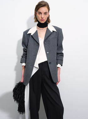 APARALLEL廓形衬衫领羊毛西服