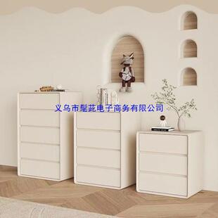 奶油风白色五斗柜卧室简约现代收纳柜三斗柜客厅实木储物柜抽屉柜