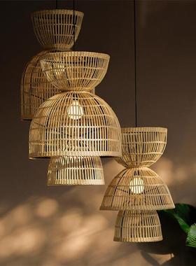 艺术灯民宿藤编吊灯中山工厂东南亚餐厅创意田园日式复古火锅店茶