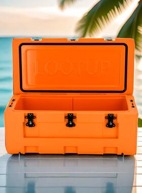 55QT橙色滚塑耐磨耐腐蚀户外保温装备箱储存盒隔热防水防摔冰柜盒