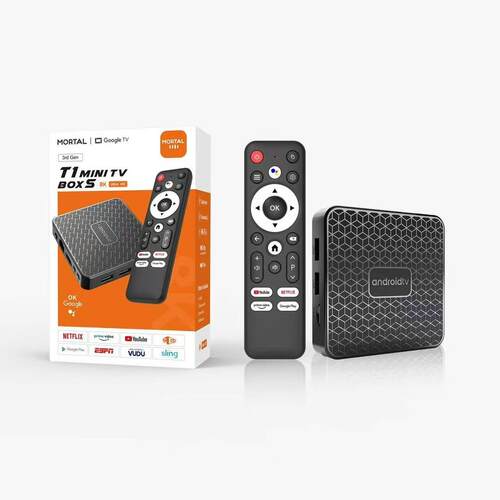 MORTALT1mini外贸盒子语音摇控RK3518androidtv安卓14atvbox