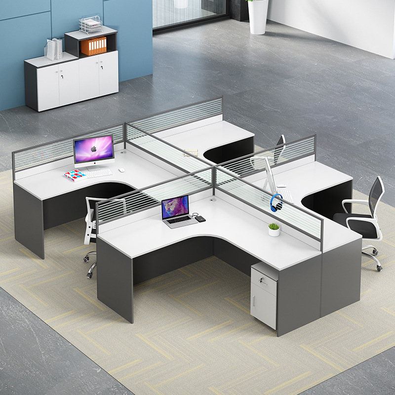 隔断职员办公桌简约现代六4人位6卡座双工位办公室家具员工桌卡座