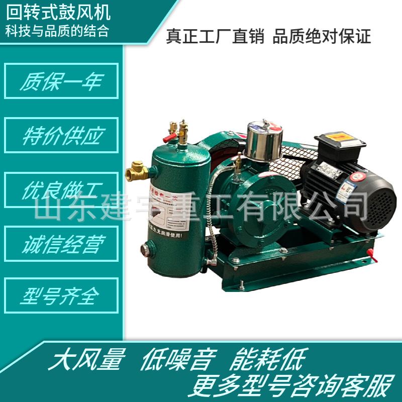 回转式鼓风机水产养殖曝气大功率大型鱼塘增氧管道回转风机