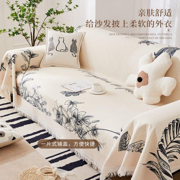 四季通用现代简约风加厚沙发巾盖针织布全盖沙发垫套罩盖毯单三人,居家布艺,沙发套,淘宝优惠券,粉丝福利购,淘宝优惠卷
