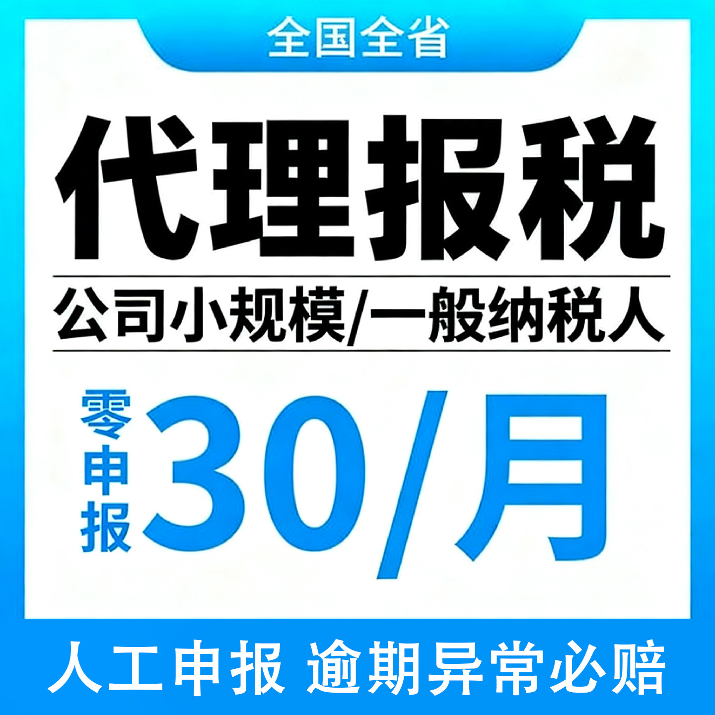 全国代理记账报税0申报
