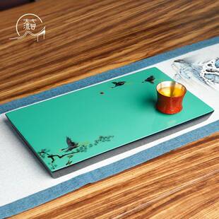 七巷漆器茶具福州大漆手绘制作干湿两用茶盘原木茶室装饰茶台