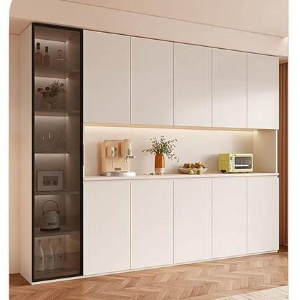 现代简约餐边柜高柜靠墙一体客厅餐厅储物柜厨房橱柜酒柜茶水柜子