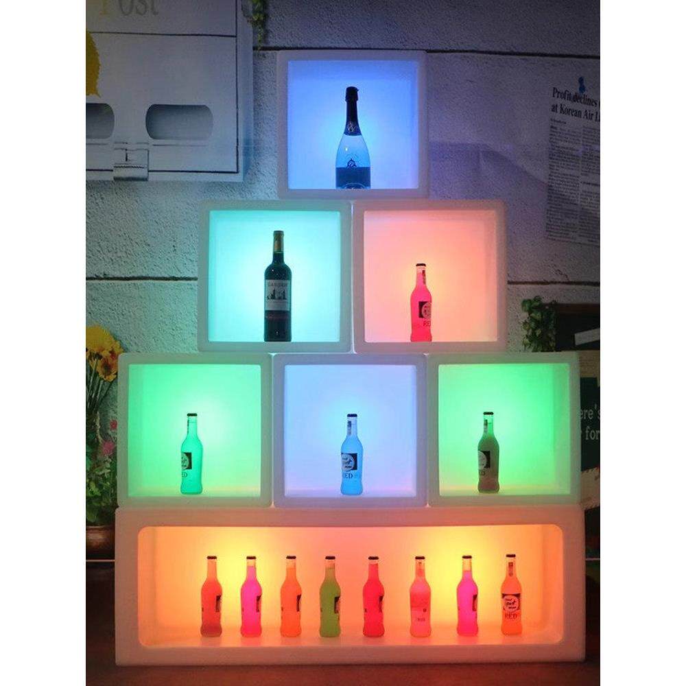 室内外酒吧发光方块酒柜酒店展示柜子室外红酒柜啤酒长方形置物架