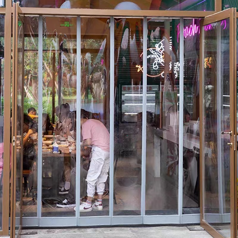 夏季空调防蚊防风门帘磁吸家用外门隔断磁性自吸透明塑料PVC门帘