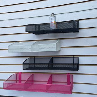 网兜黑色槽板挂篮盒子收纳挂篮万通板挂钩白色篮子货架置物架挂钩