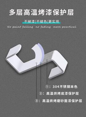 门后无痕z型挂勾厨房浴室活动卡扣黑色挂衣新品不锈钢s型挂钩橱柜