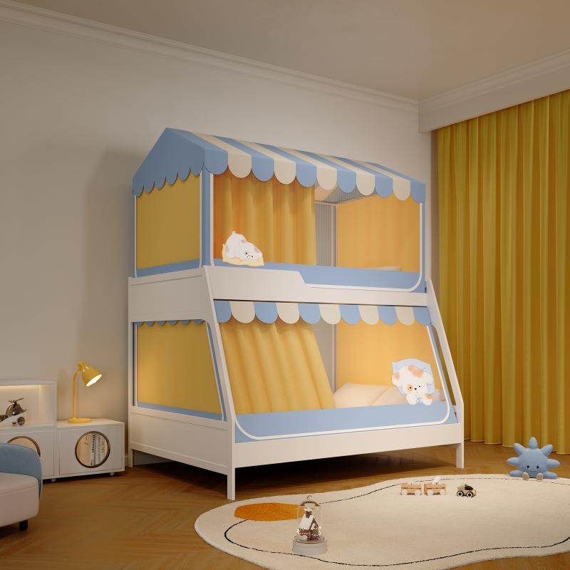 2025新款子母床蚊帐儿童梯型家用上下铺双层高低床遮光床帘纹帐,纺织面料/辅料/配套,纺织机械配件,淘宝优惠券,粉丝福利购,淘宝优惠卷