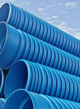 蓝色MUHDPE合金管HDPE-M改性聚乙烯双壁波纹管DN300-DN800