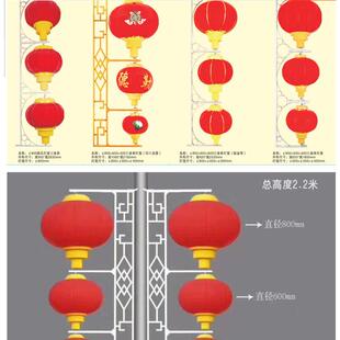 led户外灯笼路灯红灯笼串南瓜磨砂灯笼防水led冬瓜灯笼节日中国结