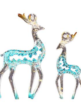 创意家居招DTR高财鹿件一对轻奢档玄关摆客厅酒柜电视柜办公室饰