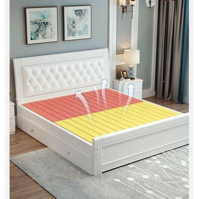 实木HVM约床代简1.8米主卧双人床现家用15米经济性1米出租屋单.人