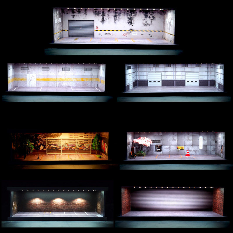 1/64停车场景合金车模展示盒