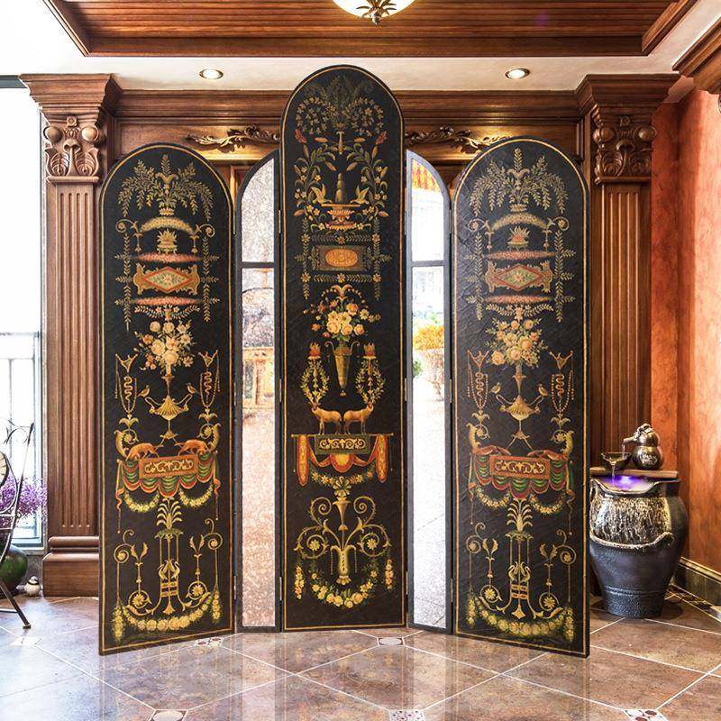 厅屏风式油画折叠玄关客入户遮挡移动断漆画家法A33居手绘隔小户