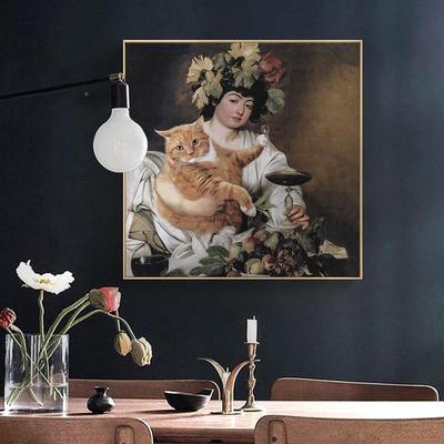 萌宠式小艺术古挂画复大师装饰画样板房餐厅壁画美动FMS20220物欧