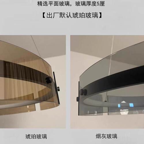 别意式极简环形玻861璃室吊吊灯现代轻卧奢大气墅酒店简约客厅餐